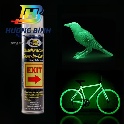 Sơn xịt Bosny Phosphorescent - sơn xịt dạ quang trong tối (200cc)