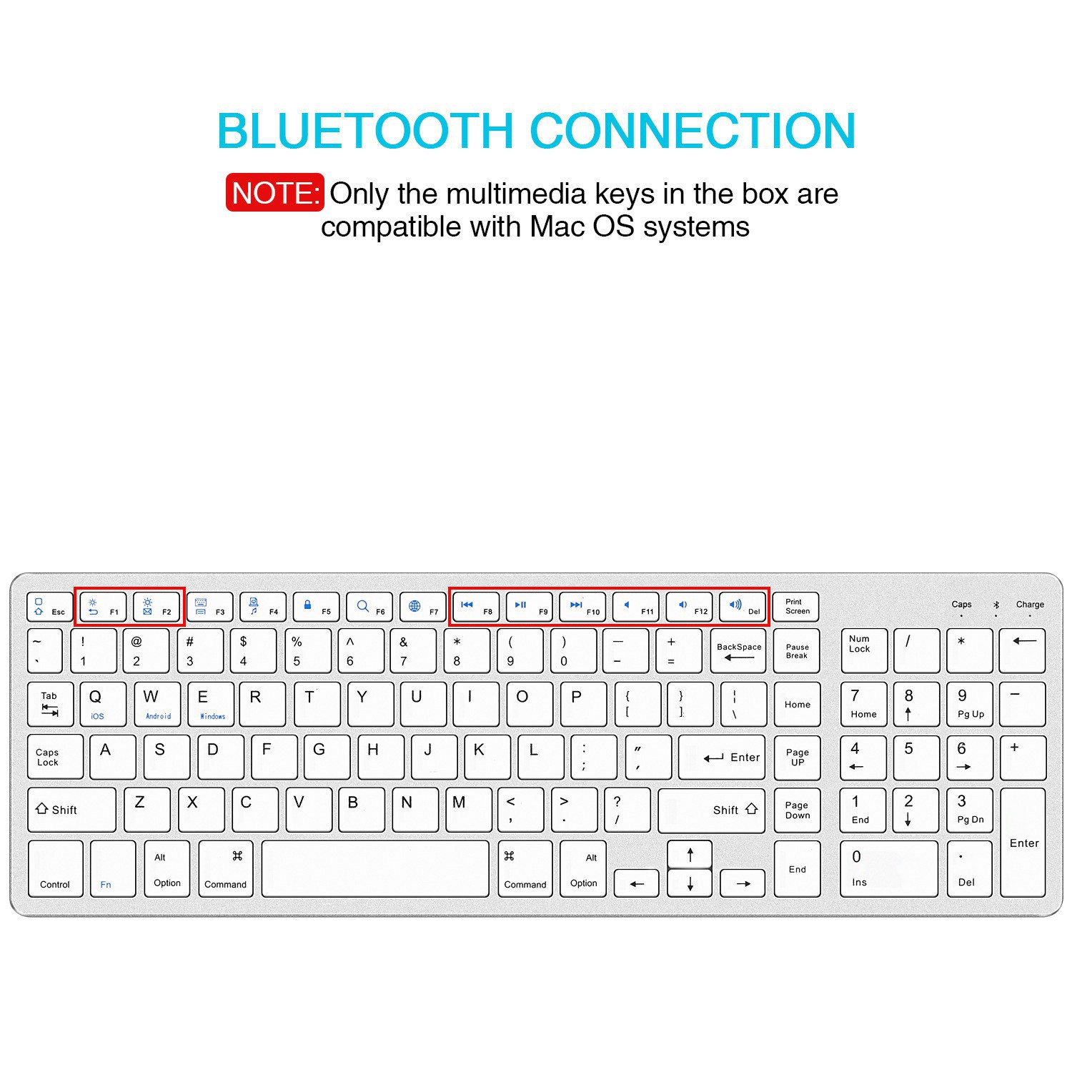 Bàn Phím Bluetooth Không Dây Siêu Mỏng Cho Laptop Pc Windows Ios - Màu Trắng