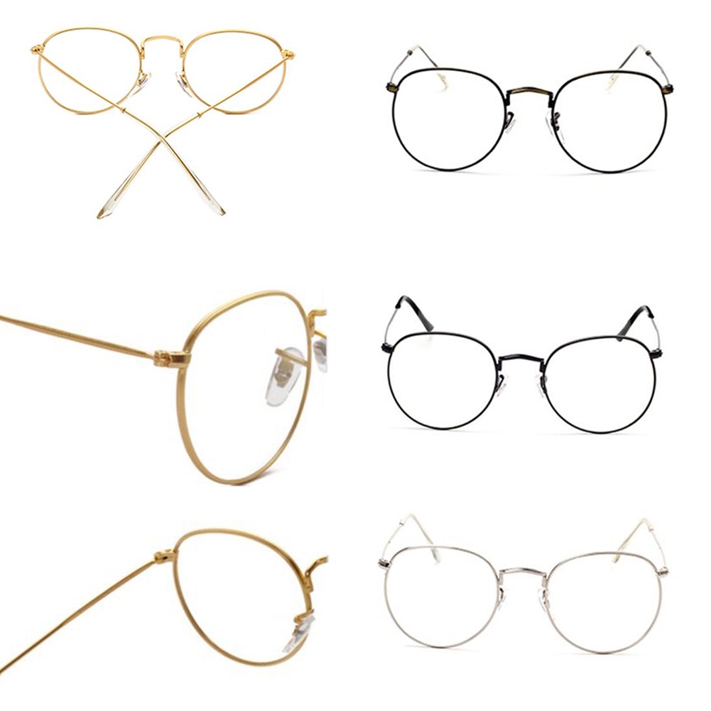 Kính mát gọng kim loại kiểu tròn phong cách vintage thời trang cho nữ