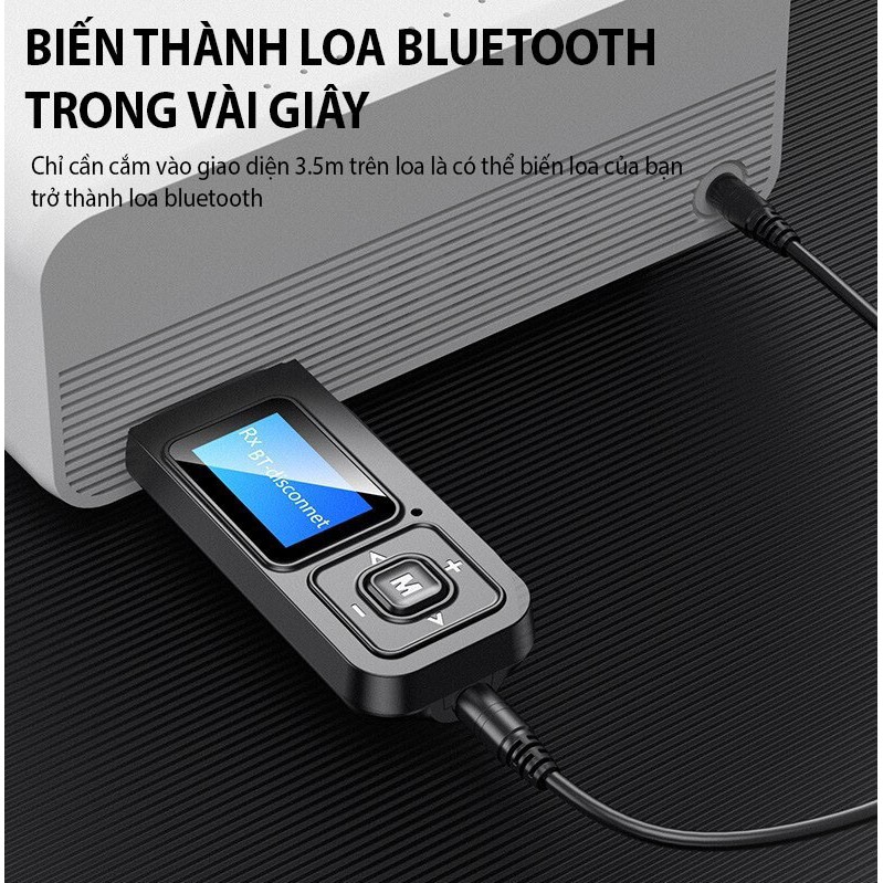BỘ THU PHÁT KHÔNG DÂY DÙNG CHO MÁY TÍNH, LOA, ÂM LY, TIVI, MÀN HÌNH Ô TÔ 3 TRONG 1 BLUETOOTH 5.0 BT-03