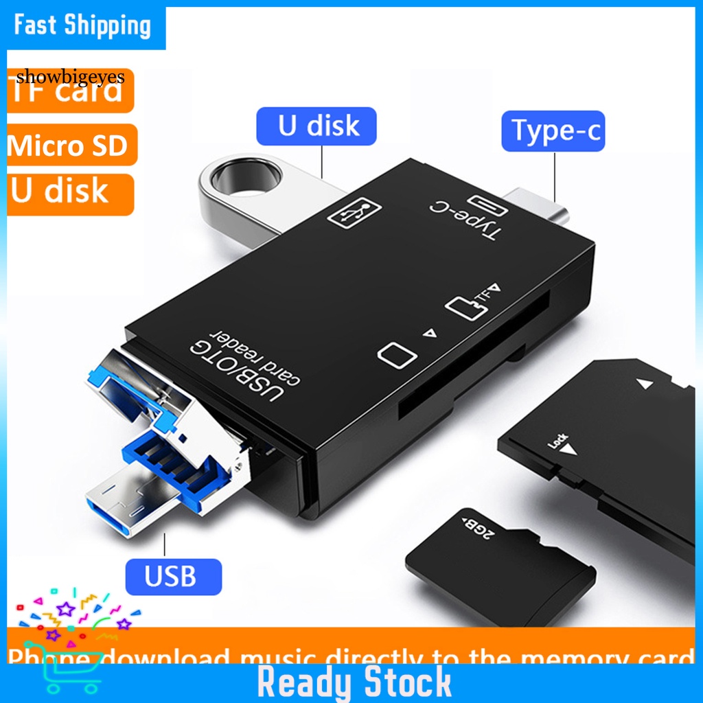 Đầu Đọc Thẻ Nhớ Đa Năng Cổng Usb 3.0 Type-C Tf-Sd Cho Điện Thoại Di Động