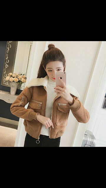 Áo da lộn lông cừu xinh