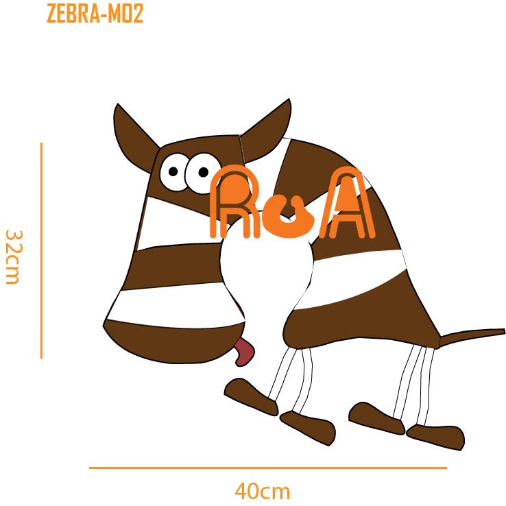 Gối kê cổ hình thú chú ngựa vằn lông nhung mềm mại siêu cute ZEBRA-M01 Ru A