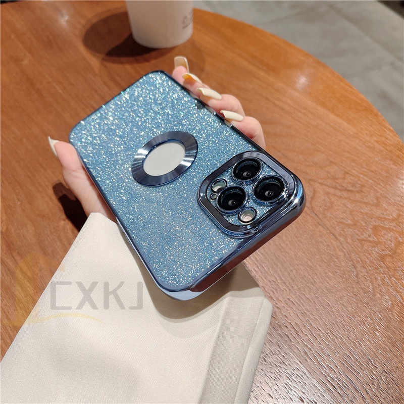Ốp Điện Thoại Dẻo Tráng Gương Màu Gradient Sang Trọng Chống Sốc Cho iphone 11 12 13 pro max XR XS 7 8 plus 6D