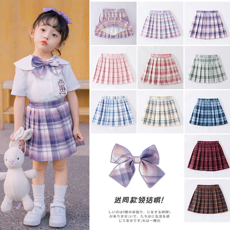 Chân Váy Ngắn Xếp Ly Sọc Ca Rô Thời Trang Mùa Hè Xinh Xắn Cho Bé Gái