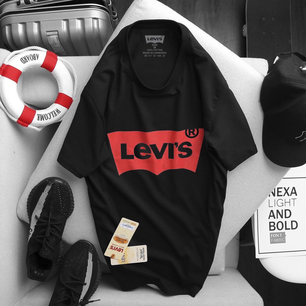 Áo thun levis nam nữ tay ngắn không cổ chất cotton tici