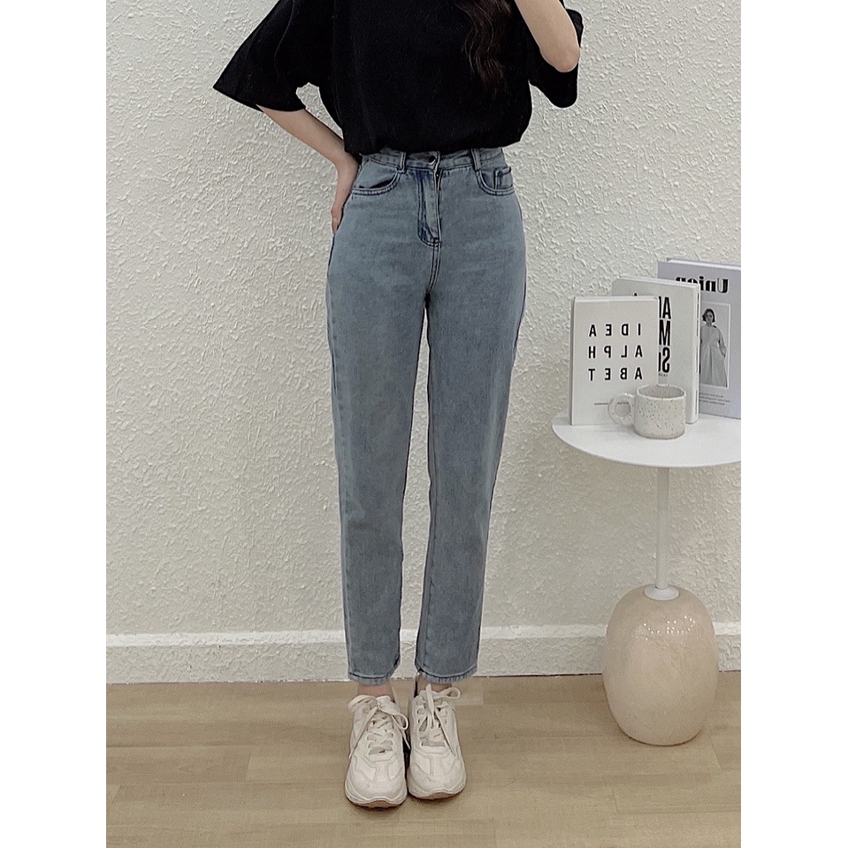 Quần baggy jeans nữ LYRA,  quần bò cạp cao basic dễ mặc-VSYQD0119