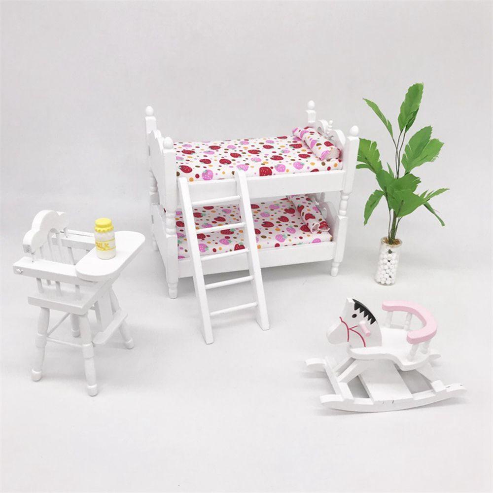 Giường Ngủ Bằng Gỗ Mini Tỉ Lệ 1 / 12 Dùng Trang Trí Nhà Búp Bê