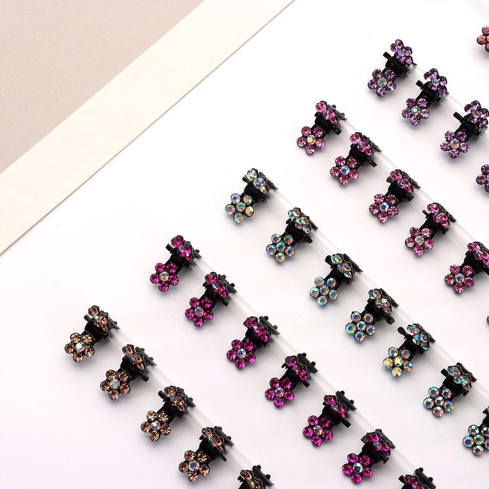 Set 12 Kẹp Tóc Càng Cua Đính Hoa|Kẹp Hàm Cá Mập Tiện Lợi