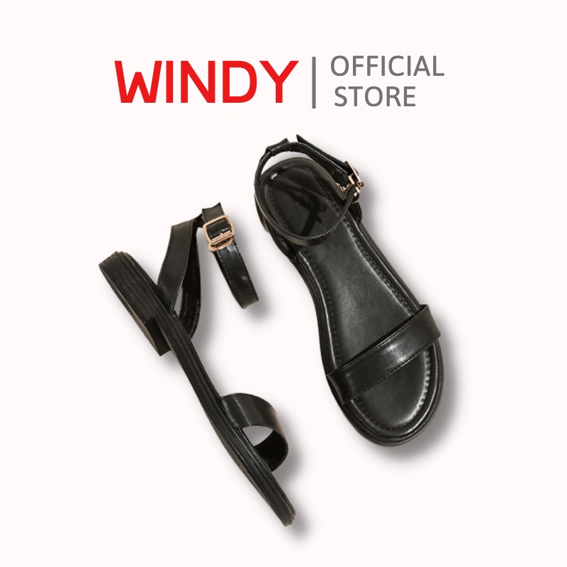 Giày Sandal Nữ WINDY Đế Bệt Cao Cấp Quai Ngang Êm Chân