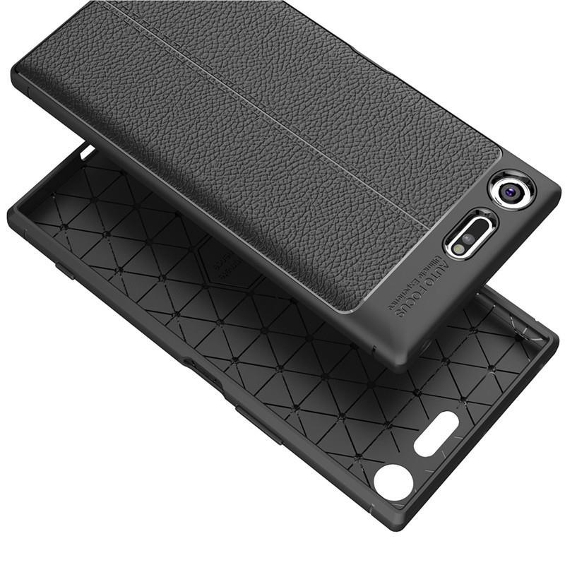 Sony Leather Phone Case Xperia XZ Premium Phone Case Sony G8142 Protective Case Soft Shell Litchi Leather Pattern Business Phone Case