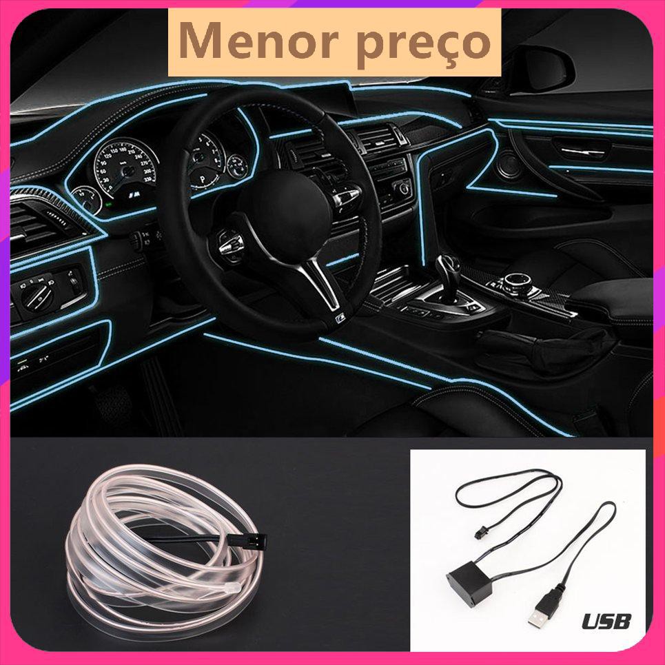 ஐ♗☑LED EL Light Neon Rope Car Party Dance Dải ánh sáng rực rỡ + Ổ USB 3V / 12V