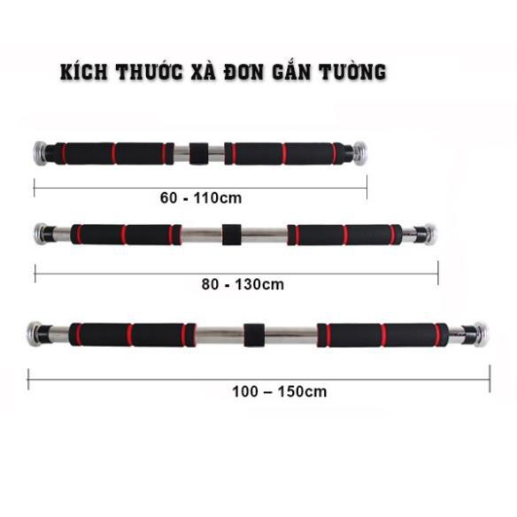 [Cao Cấp] Xà đơn gắn cửa 80-130cm hoặc 60-100 cm hàng cao cấp đệm mút dài đỏ đen  Khởi Nguyên Sport