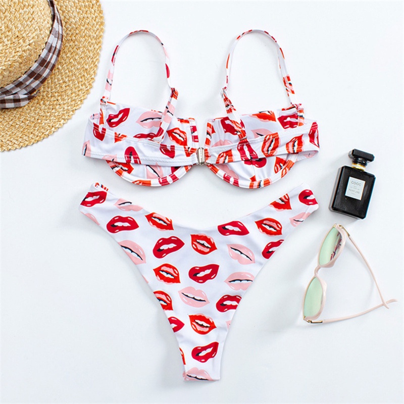 Bộ Đồ Bơi Bikini 2 Mảnh Họa Tiết Chấm Bi Quyến Rũ Cho Nữ