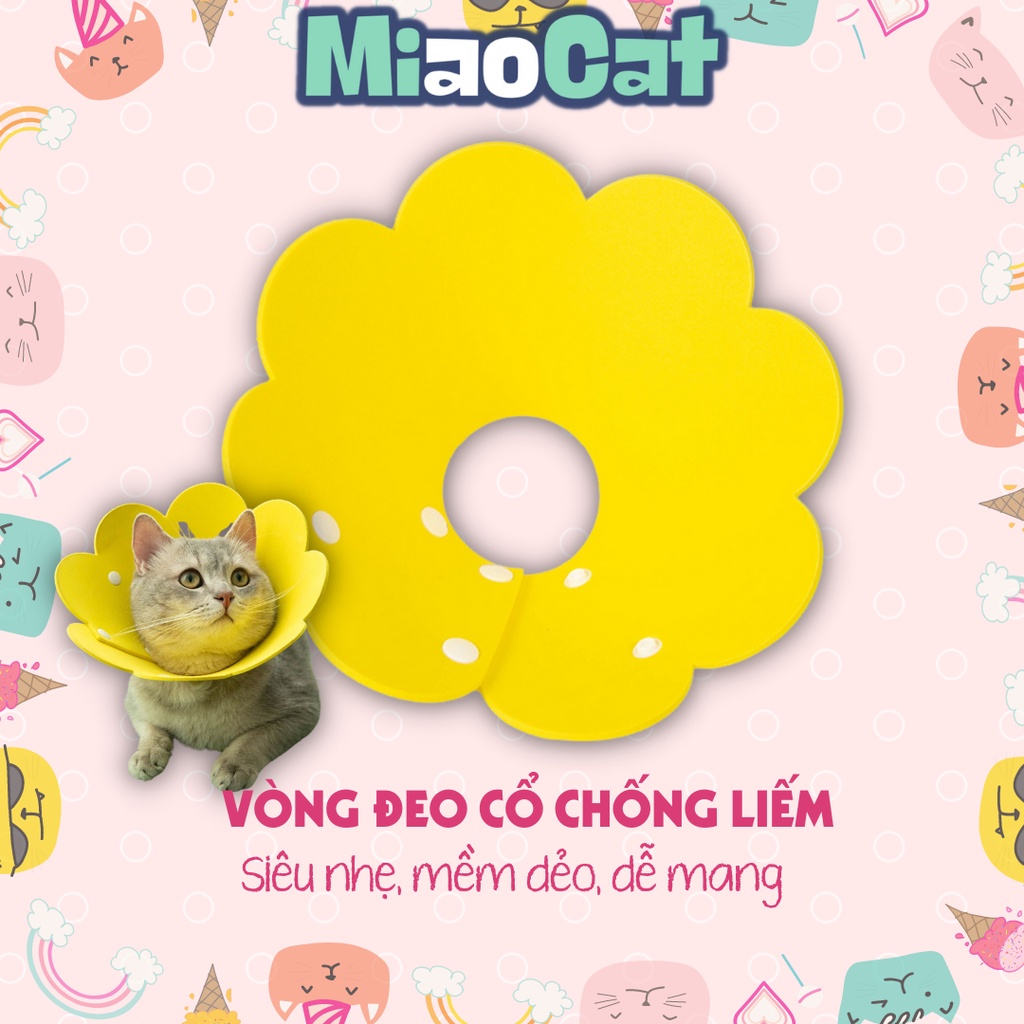 Vòng Đeo Cổ Chống Liếm Hình Bông Hoa Cho Chó Mèo Nhiều Size - MIAOCAT