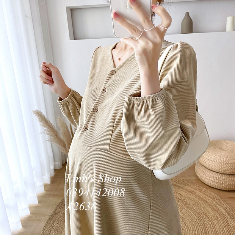 Váy Dạ Tăm Mùa Đông Công Sở Lịch Sự A2638