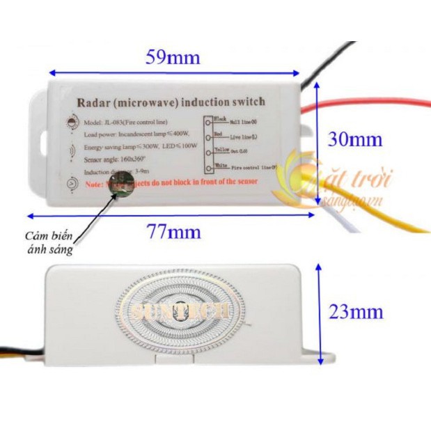 Công tắc cảm biến vi sóng radar Suntech 12v - 220v