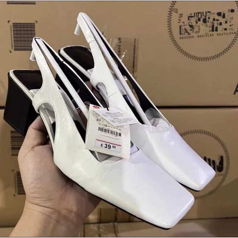 Zara Slingback da mũi vuông