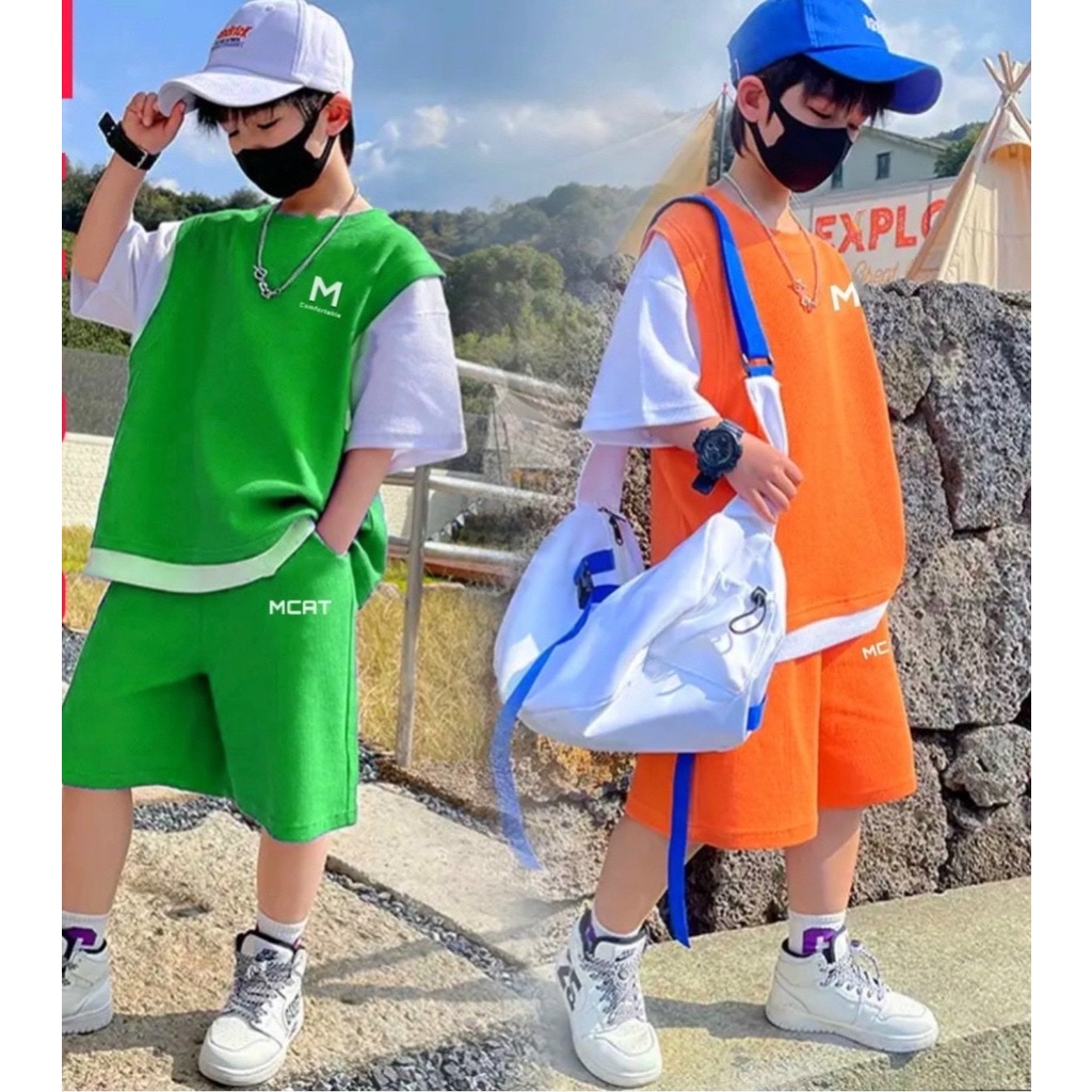Lyvyshop - (Cotton SG chính phẩm) Bộ quần áo bé trai phối màu siêu phong cách cho bé từ 09-28kg