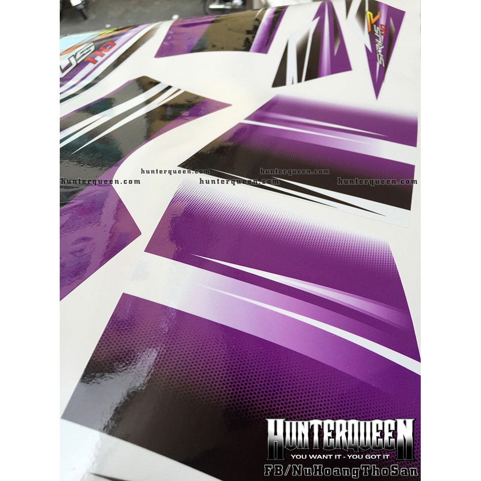 Tem rời Sirius - Tem R, trắng tím - Thiết kế theo yêu cầu, chỉnh sửa theo ý. Sắc nét, bền màu