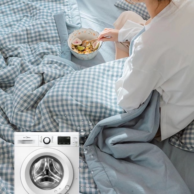 Chăn cotton Abraca Dabra mỏng mềm mại thoải mái thoáng khí in họa tiết kẻ sọc caro đơn giản 1m5 1m8 2m