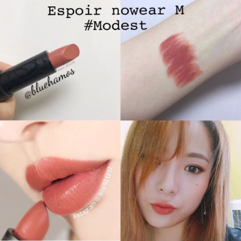 Son Espoir cam đất Modest Nowear lipstick