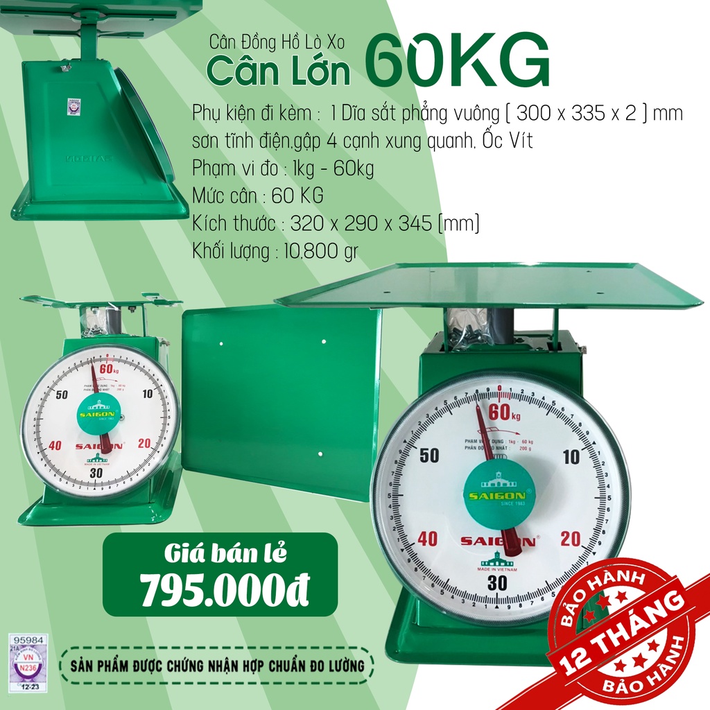 Cân 60 kg bảo hành 12 tháng