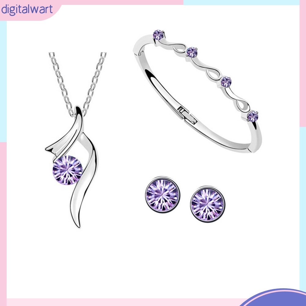 Bộ trang sức mạ bạc đính đá sang trọng dành cho nữ