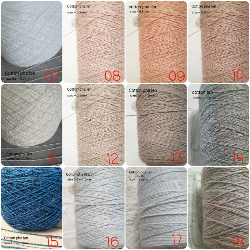 (Nhiều màu) Cuộn 100gr Cotton pha len các loại, đan móc áo thu đông