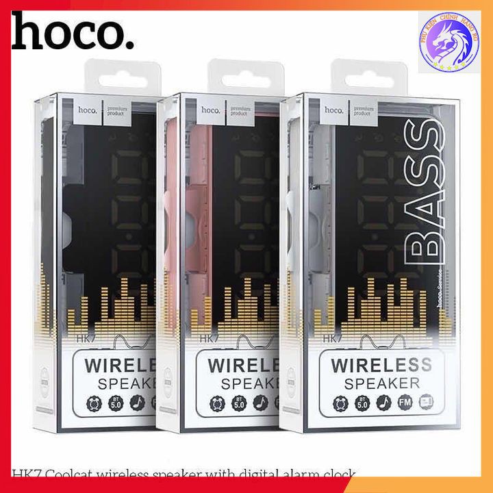 Loa Bluetooth Kiêm Đồng Hồ Báo Thức Và FM Hoco HK7 Dung Lượng Pin 2000 mAh - Pin Trâu Có Đèn LED Thông Minh Tiện Ích