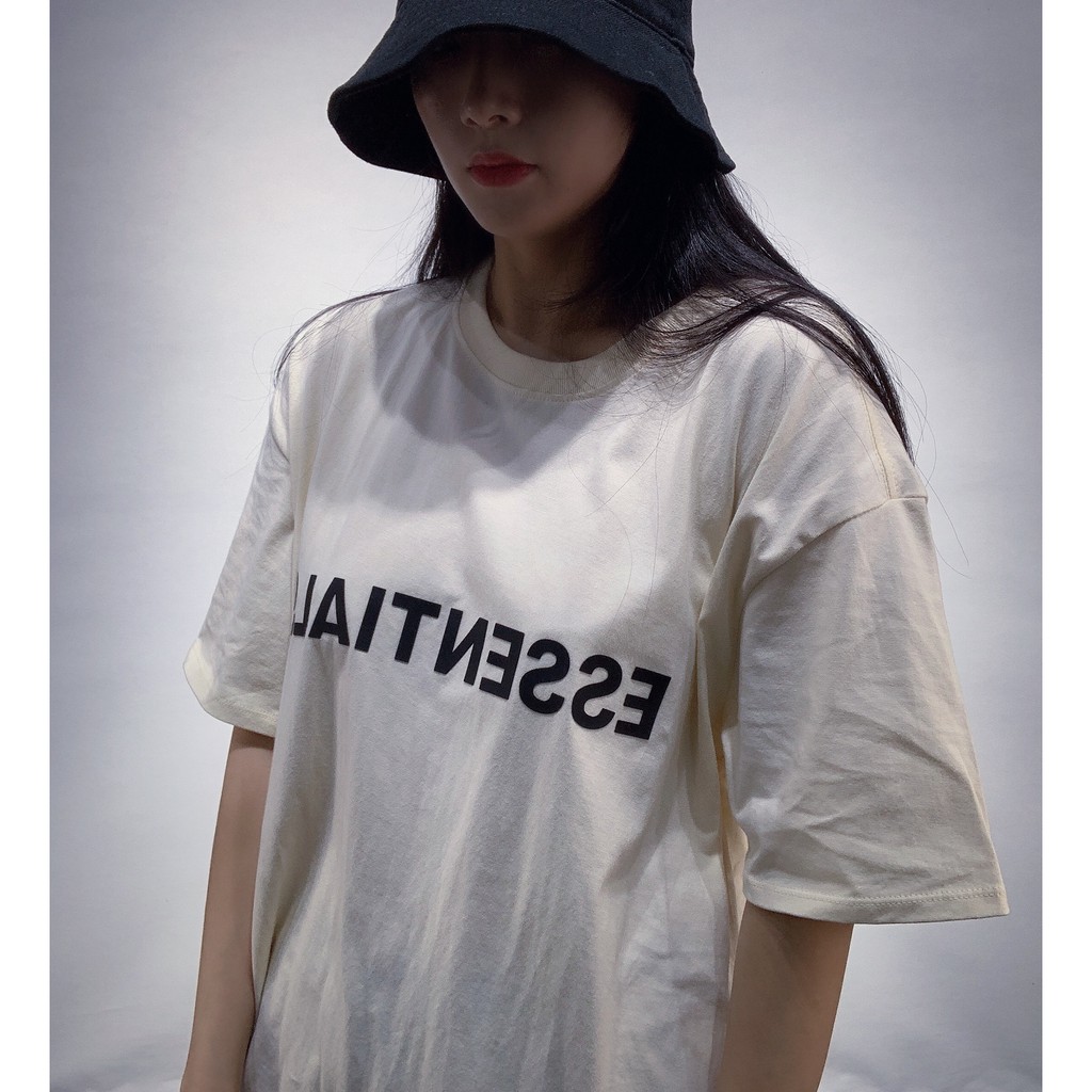 Áo thun tay lỡ Essentials vàng be , áo phông nam nữ unisex,Cocmer_vn