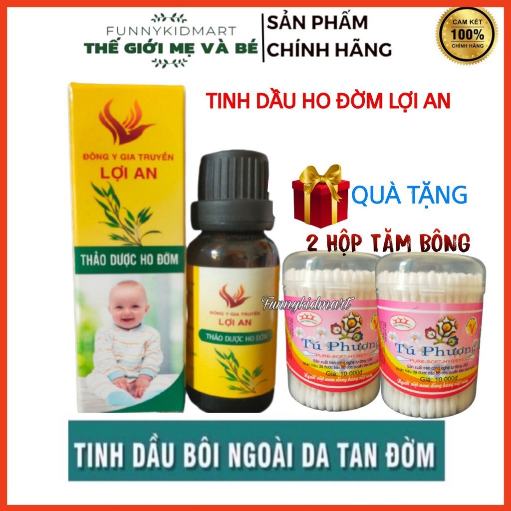 [Hàng chuẩn] Tinh dầu ho đờm lợi an (chai vàng) - chính hãng hết ho đờm khò khè tặng quà cho bé