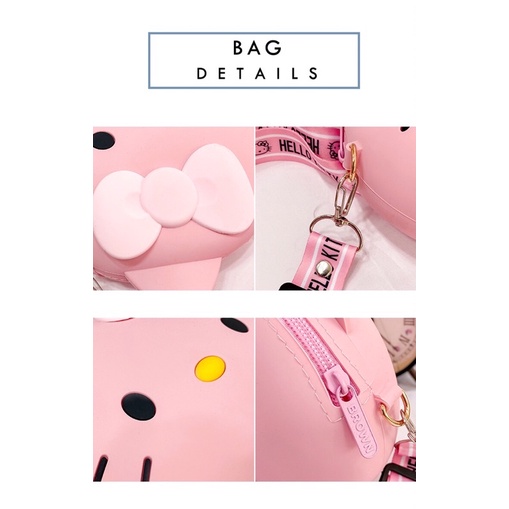 Túi đeo chéo silicon Hello Kitty