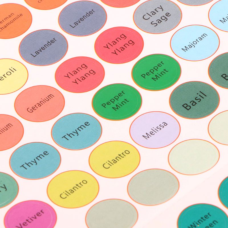 Nhãn Dán Nắp Chai Lọ Thủy Tinh Hình Tròn Nhiều Màu Sắc YOUYO