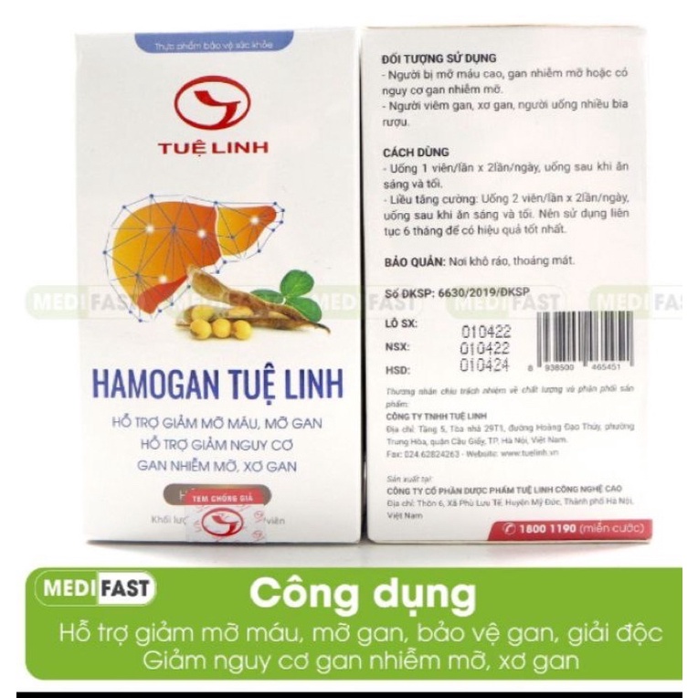 Hamogan _MIỄN PHÍ SHIP_ Giảm mỡ máu, mỡ gan ,hạ men gan, giảm nguy cơ gan nhiễm mỡ, xơ gan, đã kiểm nghiem lâm sàn.g