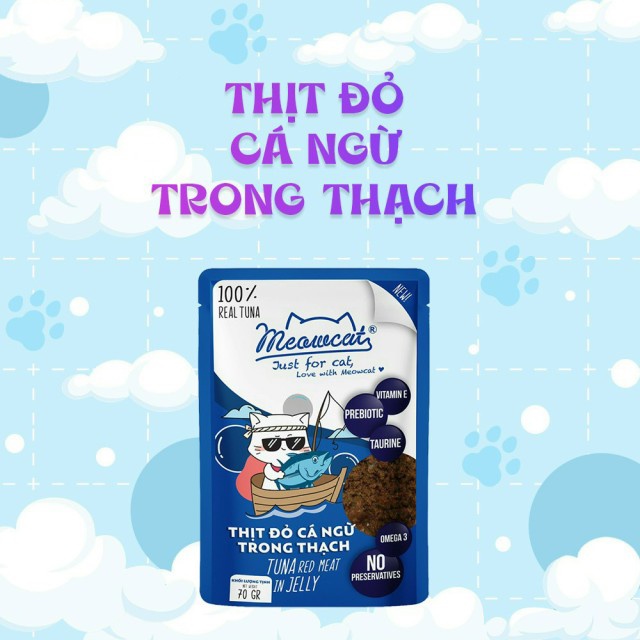 Pate MEOWCAT gói 70g, Thức ăn ướt, Pate dinh dưỡng cho mèo