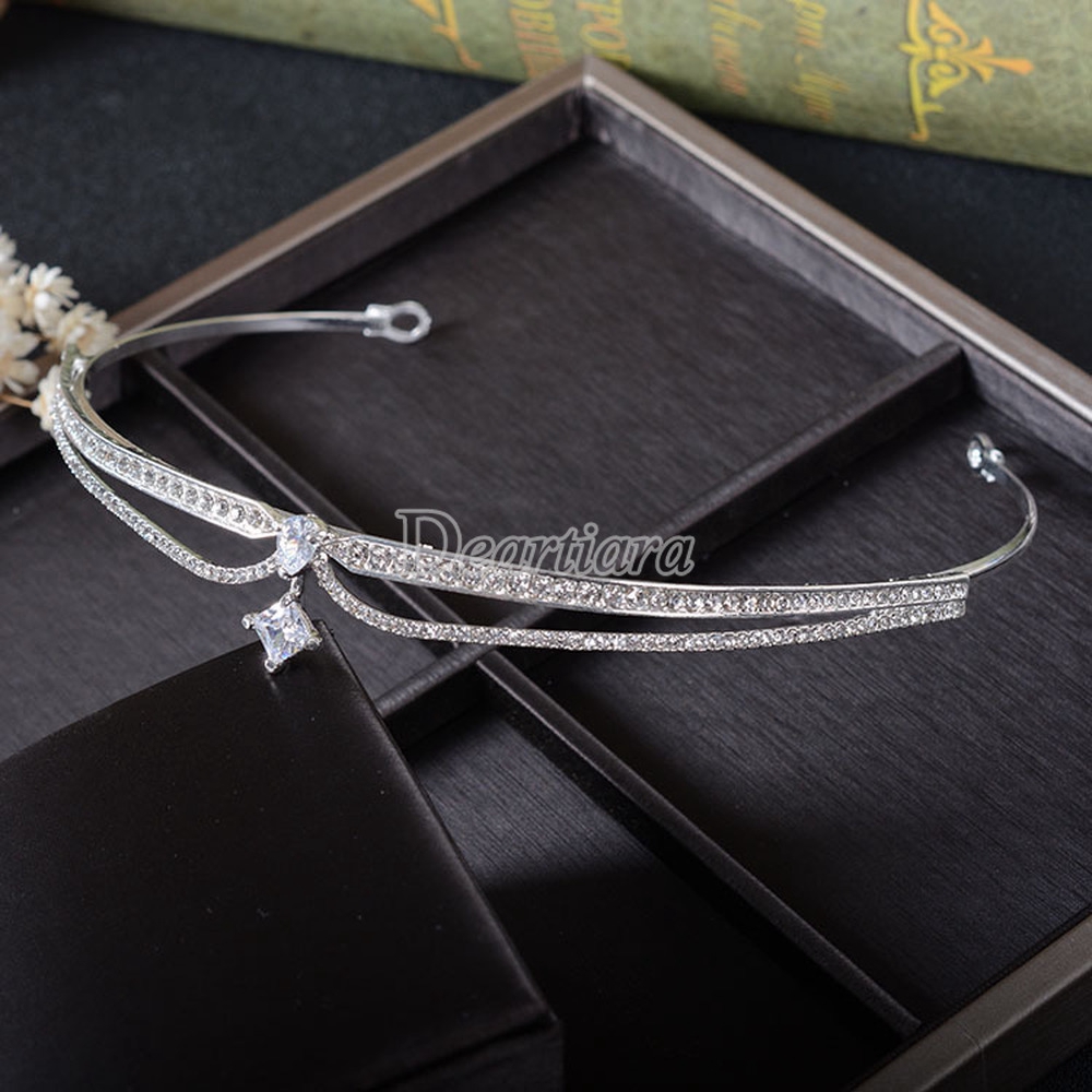 Vương miện cài tóc đính đá phong cách sang trọng cho cô dâu