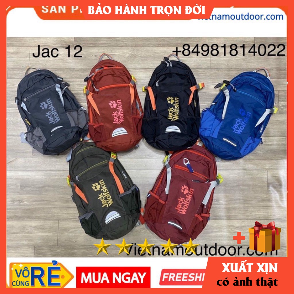 Balo du lịch phượt trekking Jack Wolfskin VELOCITY - HAMROCKS 12L - balo nam leo núi hiking nhỏ xinhBẢO HÀNH TRỌN ĐỜI