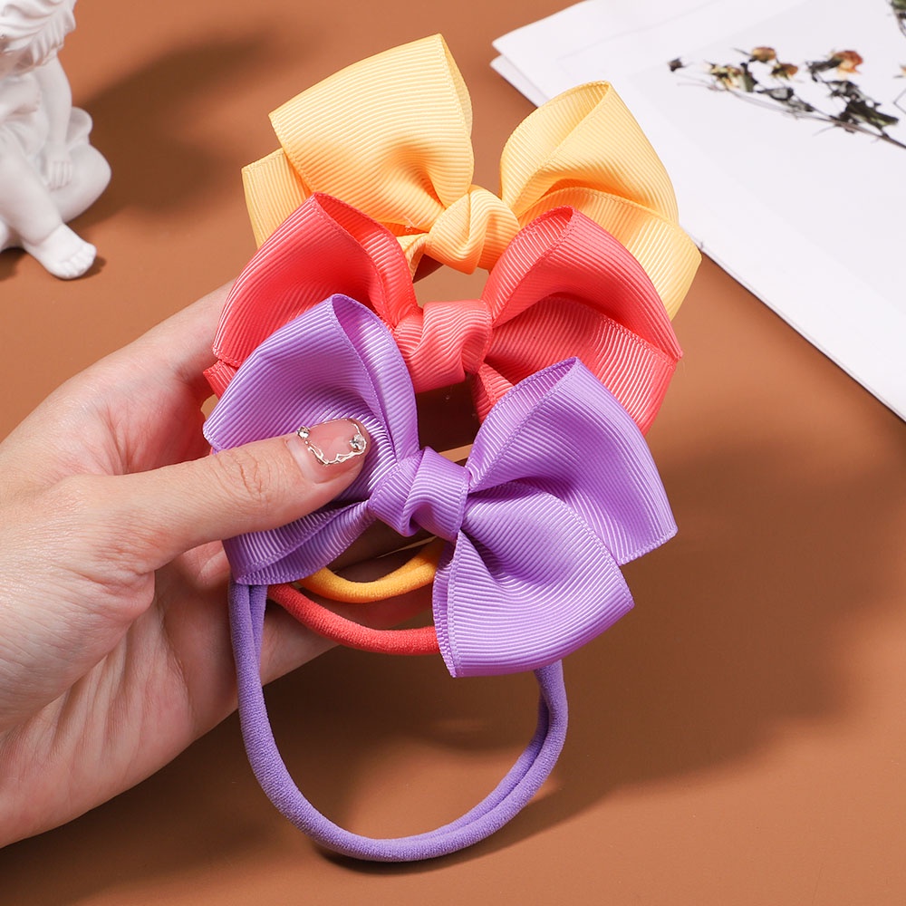 3 Dây buộc tóc turban KIDSBOWS màu kẹo đính nơ dành cho bé gái sơ sinh