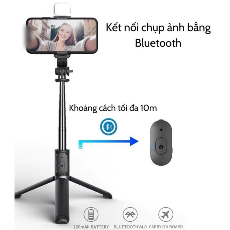 [Rẻ nhất] Gậy Chụp Ảnh Tự Sướng 3 Chân Đa Năng Q07s Kèm Đèn Selfie + Remote Bluetooth Siêu Tiện Lợi