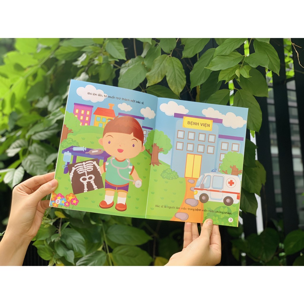 Sách Giúp Bé Khám Phá 16 Nghề Nghiệp - Khi Lớn Lên, Tớ Muốn Trở Thành Bác Sĩ, Giáo Viên, Cảnh Sát ....