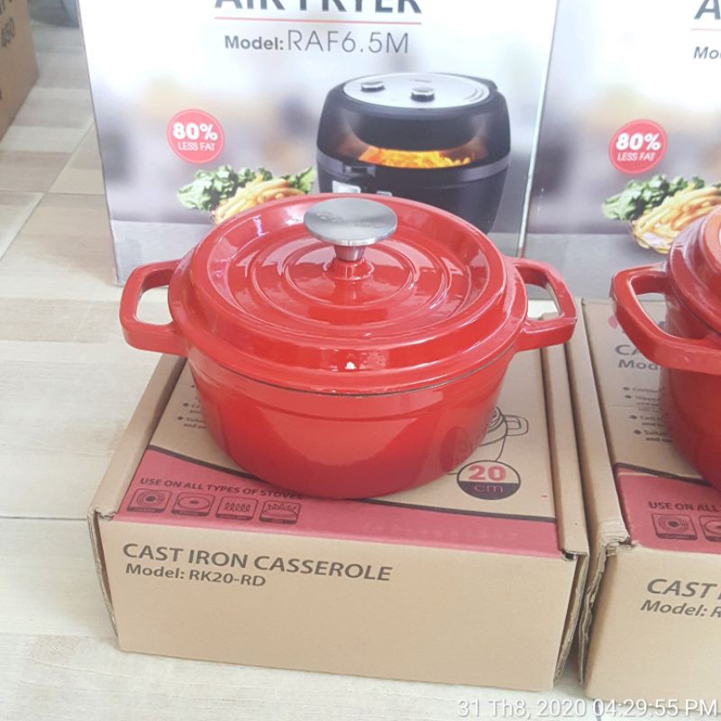 Nồi Gang Rapido  Nồi Gang Đúc Nguyên Khối, 2 lớp chống dính - Bảo Hành Chính Hãng 12 tháng