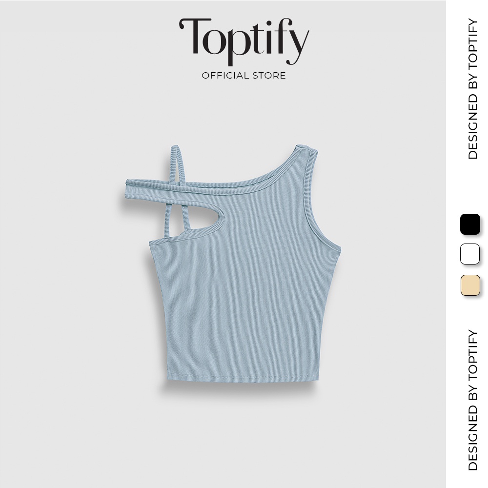 Áo croptop ba lỗ nữ TOPTIFY kiểu ba lỗ vai ngang kèm dây thun bo gân co giãn Did It My Way Top AC45