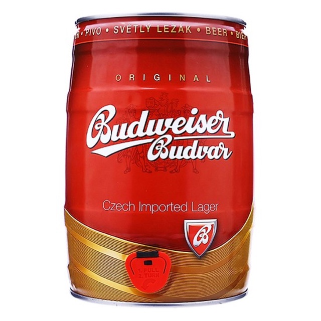 Bia Budweiser Budvar Bom 5 lít - kèm khuyến mại