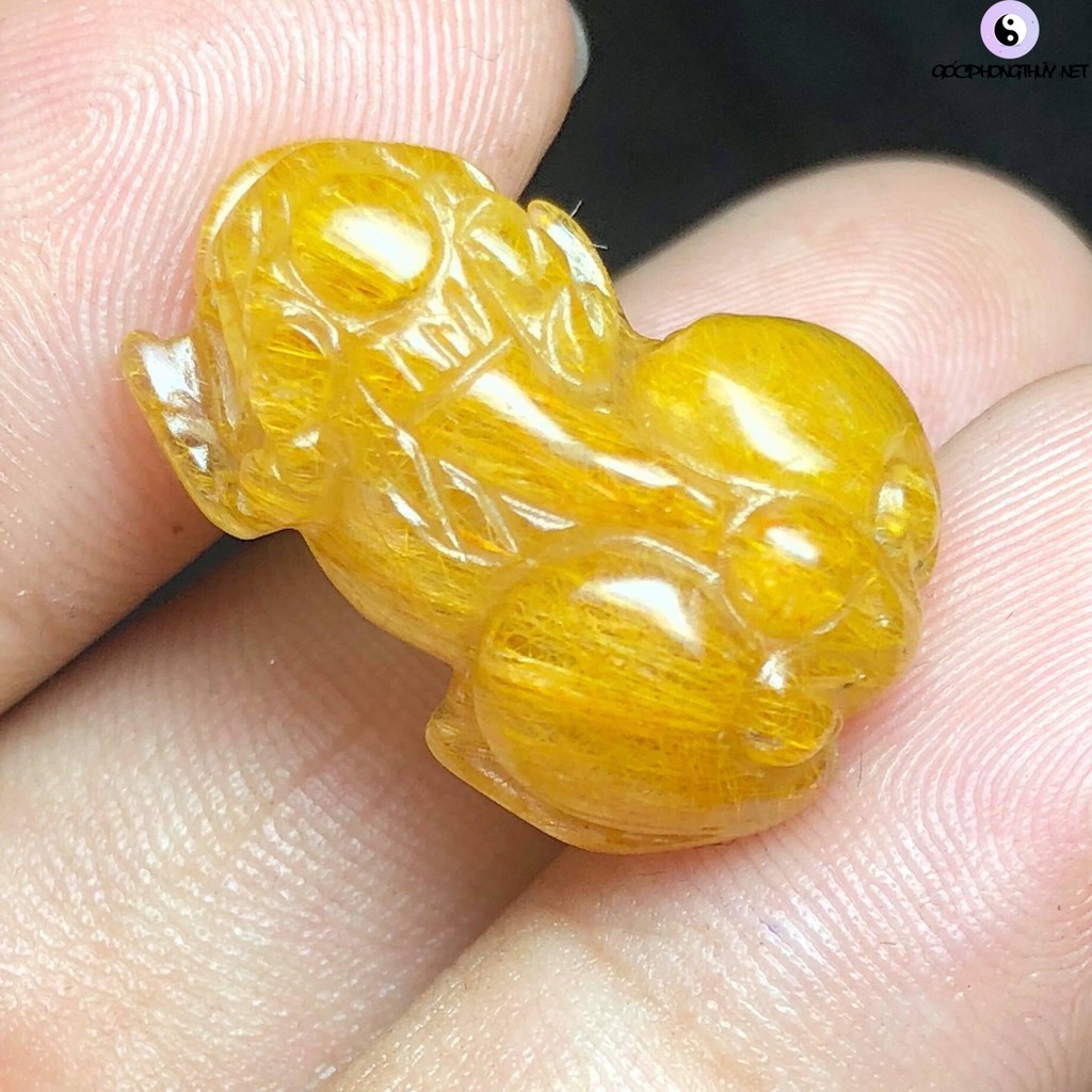 Cụ Tỳ Hưu đá Thach Anh Tóc Vàng hàng loại A chuẩn thiên nhiên TH210 - Hợp mệnh Kim, Thổ