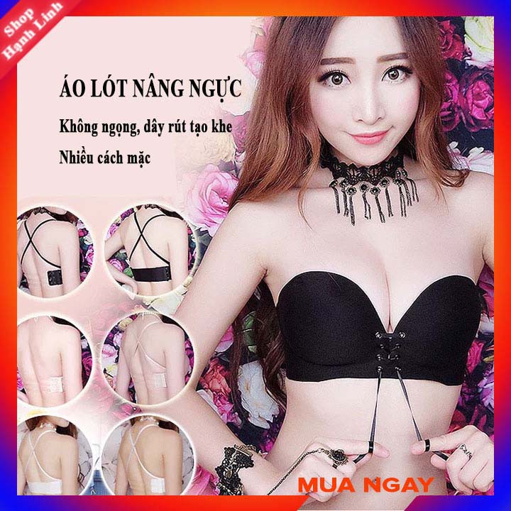 Áo ngực không ngọng, đệm hình bàn tay, áo lót nâng ngực, rút dây tạo khe