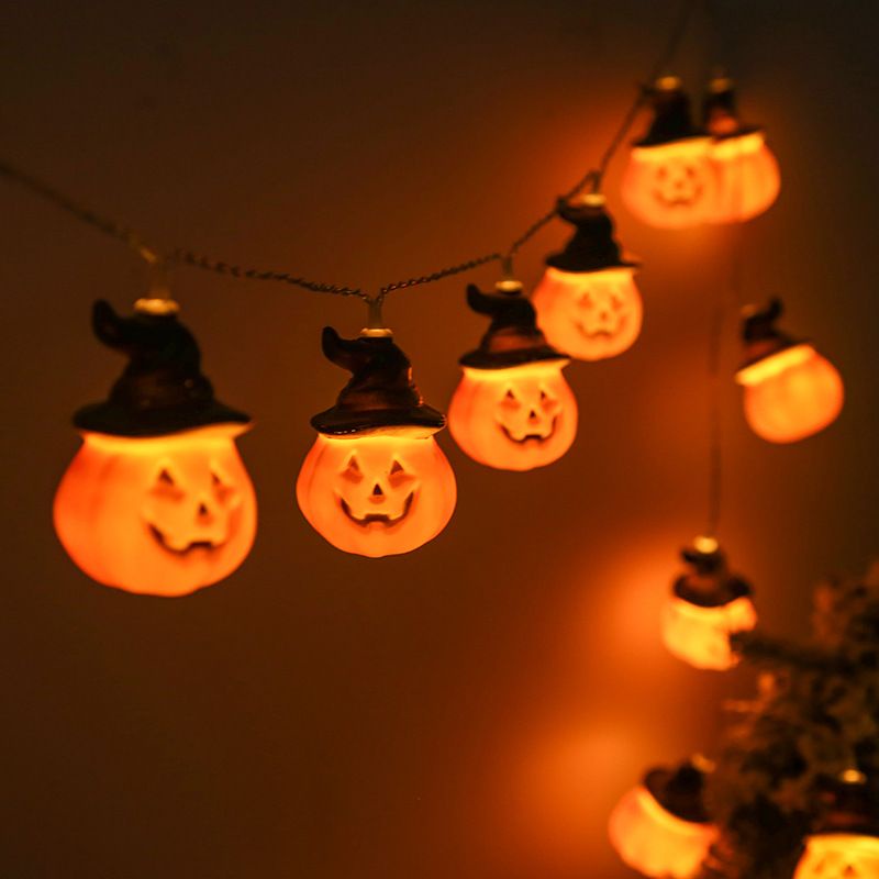 Dây đèn led Bí Ngô nón phù thủy trang trí lễ hội Halloween