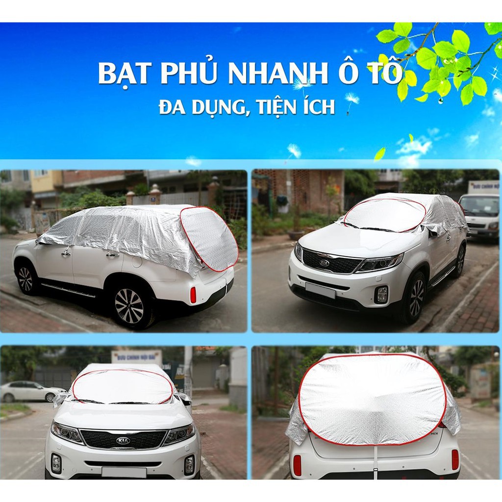 BẠT NỬA XE, Bạt phủ nóc xe ô tô cao cấp - bạt tráng nhôm cách nhiệt.- BẠT NỬA XE