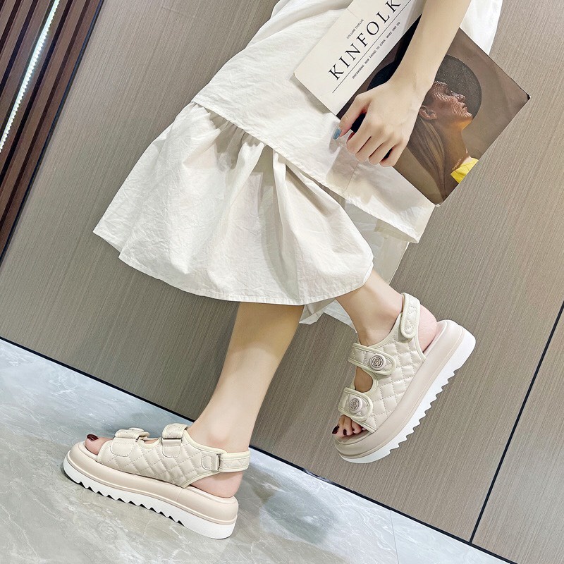 ( Loại 1 ) Sandal nữ đế độn răng cưa quai Chám học sinh cực đẹp