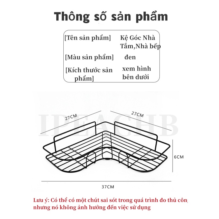 Kệ Góc Nhà Tắm Thép Không Gỉ-Kệ Góc Nhà Bếp Thép Không Gỉ Tiện Dụng Dán Tường Siêu Dính Chịu Lực 10kg